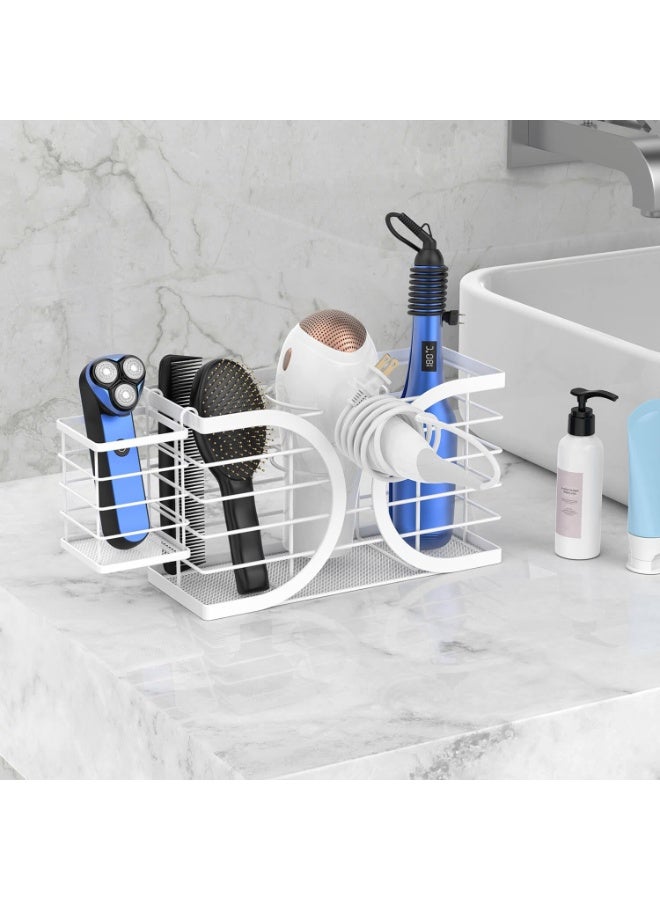 Relex Hair Dryer Holder 3in1 Hair Tool Organizer/Wall Mounted,Cabinet Door or Desk-based Blow Dryer Holder/Height-adjustable Curling Iron Holder/Bathroom Cabinet Organizer for Flat Irons Curling Wand - Image 5